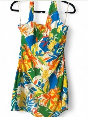 Rnwy 100% cotton asymmetrical strapped dress